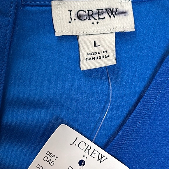 J. CREW Sleeveless NWT Button-back shell royal blue size L - Picture 5 of 6